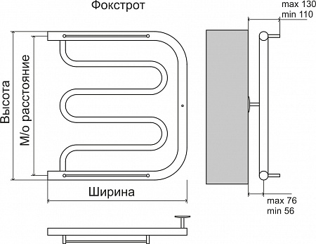 Фокстрот AISI 32х2 500х400 Полотенцесушитель  TERMINUS Уфа - фото 4