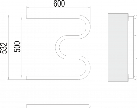 М-обр AISI 32х2 500х600 Полотенцесушитель  TERMINUS Уфа - фото 3