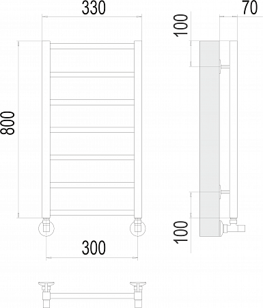 Контур П7 300х800 Полотенцесушитель  TERMINUS Уфа - фото 3