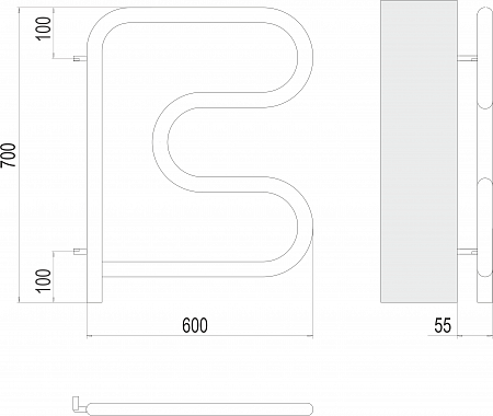 Электро 25 F-обр 600х600 поворотный Полотенцесушитель TERMINUS Уфа - фото 3