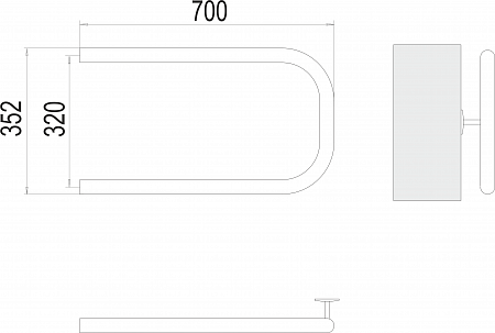 П-обр AISI 32х2 320х700 Полотенцесушитель  TERMINUS Уфа - фото 3