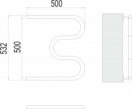 М-обр AISI 32х2 500х500 Полотенцесушитель  TERMINUS Уфа - фото 3