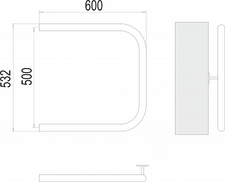 П-обр AISI 32х2 500х600 Полотенцесушитель  TERMINUS Уфа - фото 3