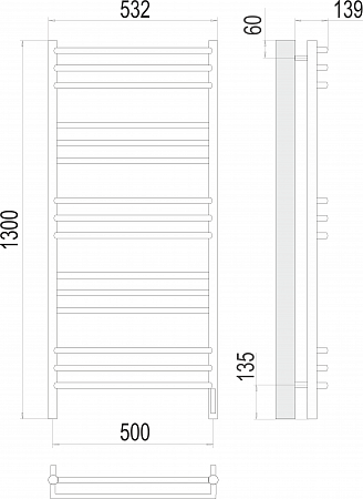 Прато П15 500х1300 электро (sensor quick touch) Полотенцесушитель  TERMINUS Уфа - фото 3