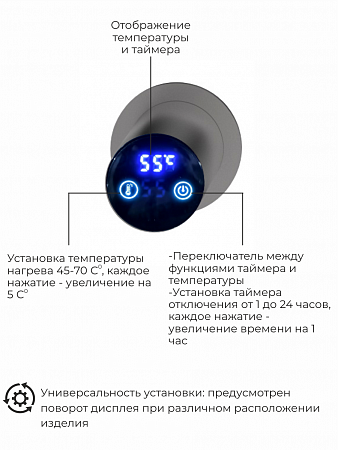 Рондо П2 350х760 электро Полотенцесушитель TERMINUS Оружейная сталь Уфа - фото 5