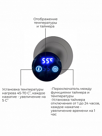 Аккорд П5 500х800 электро Полотенцесушитель TERMINUS Оружейная сталь Уфа - фото 4
