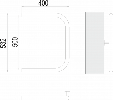 П-обр AISI 32х2 500х400 Полотенцесушитель  TERMINUS Уфа - фото 3